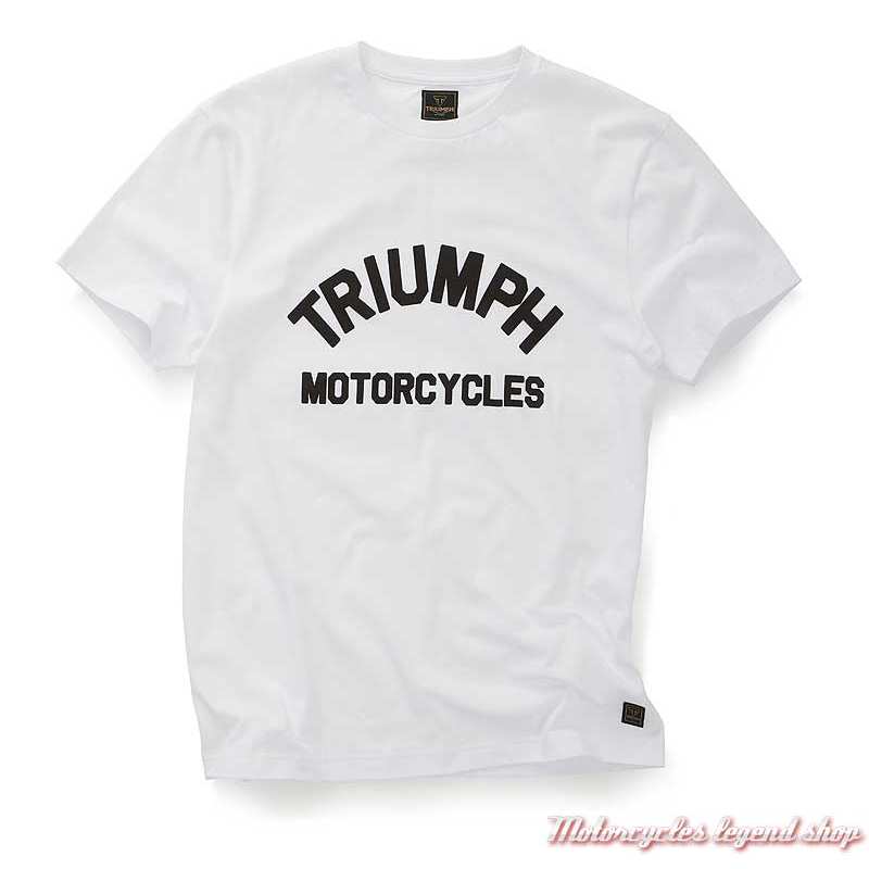 Tee-shirt Burnham blanc homme Triumph, manches courtes, coton, MTSS20008