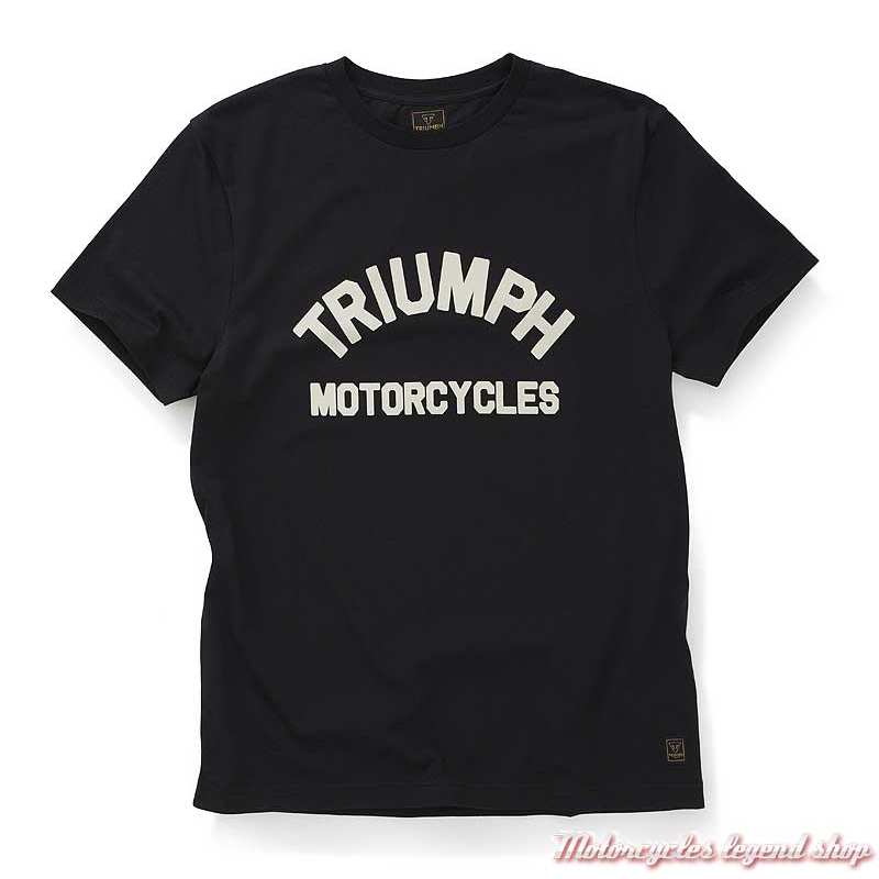 Tee-shirt Burnham noir homme Triumph, manches courtes, coton, MTSS20010