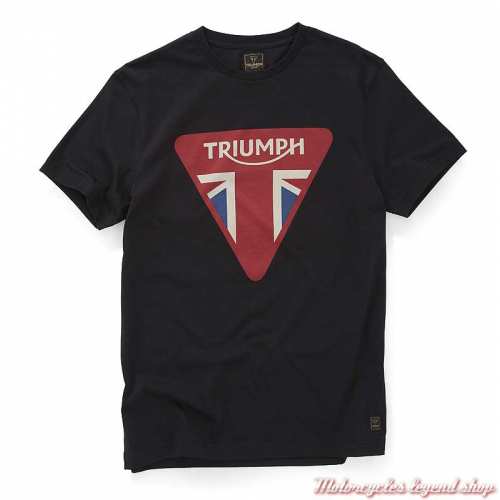 Tee-shirt Devon homme Triumph, noir, logo anglais, manches courtes, coton, MTSS20023