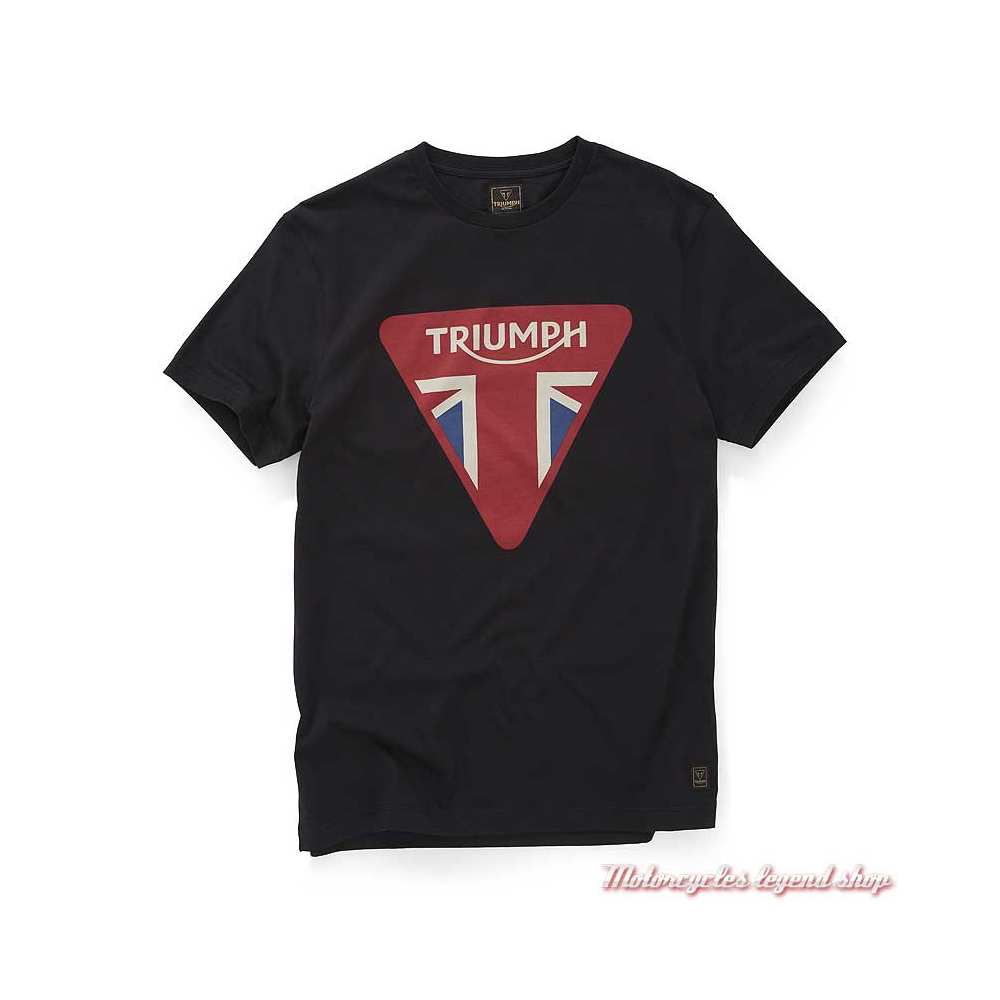 Tee-shirt Devon homme Triumph, noir, logo anglais, manches courtes, coton, MTSS20023