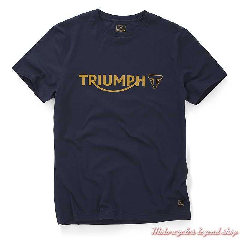 Tee-shirt Cartmel Black Iris homme Triumph, navy, manches courtes, coton, MTSS20039