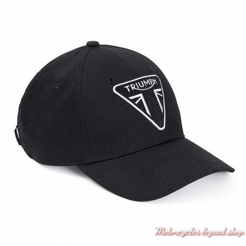 Casquette Norfolk Triumph, noir, logo blanc, coton, réglable, MCAS20310