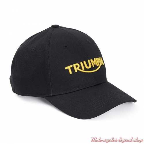 Casquette Mundsley Gold Triumph, noir, logo jaune, coton, réglable, MCAS20311