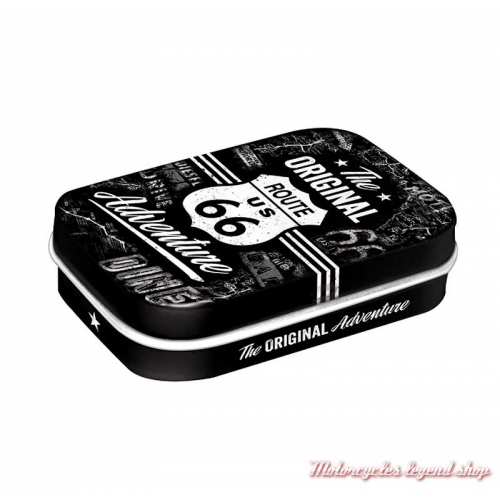 Boite de pastilles mentholées Route 66 vintage, noir et blanc, Nostalgic Art 81335