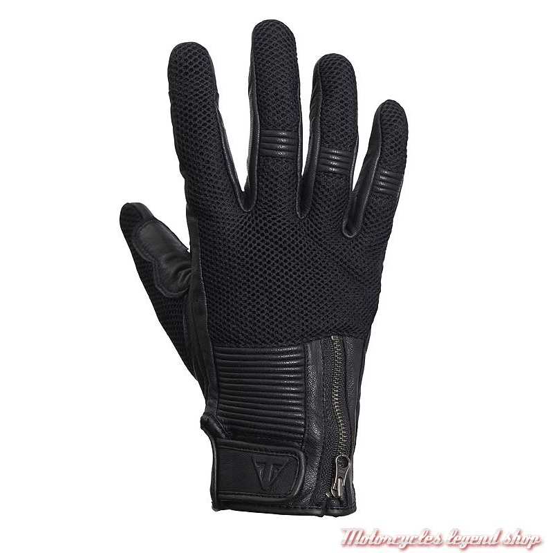 Gants mesh Raven Triumph, noir, maille et cuir, MGVS20115