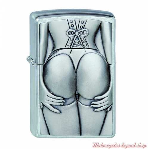 Zippo essence Stocking Girl, métal brossé 1300116