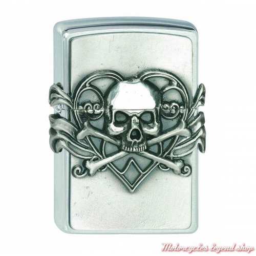 Zippo Skull et coeur, Zippo, metal chromé, 2001330