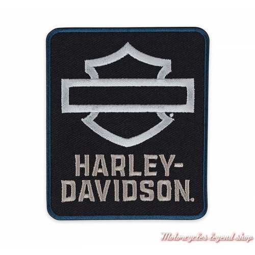 Patch Insignia Harley-Davidson, noir, blanc, brodé, à coudre, EM344301