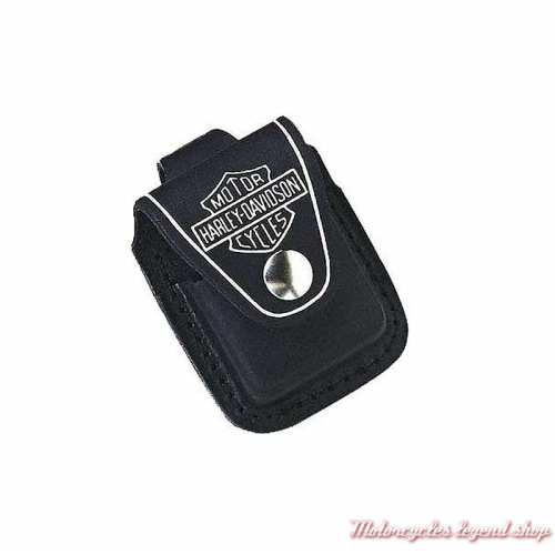 Etui Zippo Harley-Davidson, cuir noir, passant ceinture 60001255