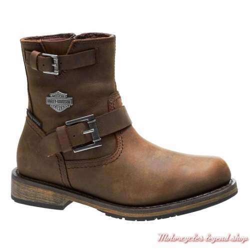 Bottes Kommer Harley-Davidson femme, marron, waterproof, homloguées CE, boucle, zip, D86128