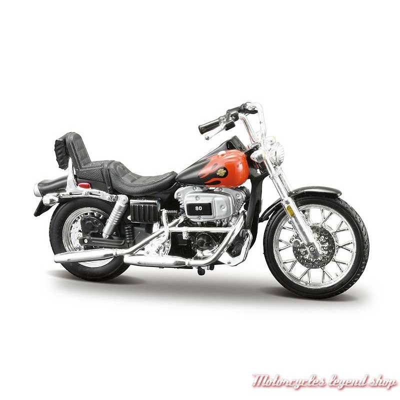 Miniature FXWG Wide Glide 1980 Harley-Davidson, orange, echelle 1/24