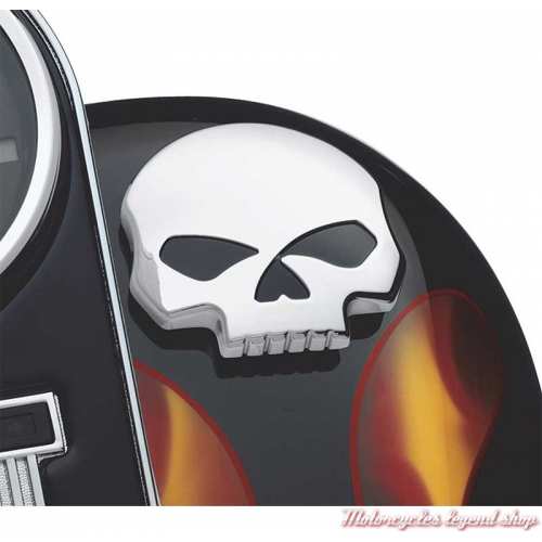 Bouchon de réservoir Skull chrome Harley-Davidson, visuel, 61100125A