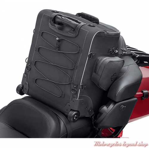 Sac à roulette pour selle arrière Premium Onyx Harley-Davidson, polyester noir, dos, 93300126