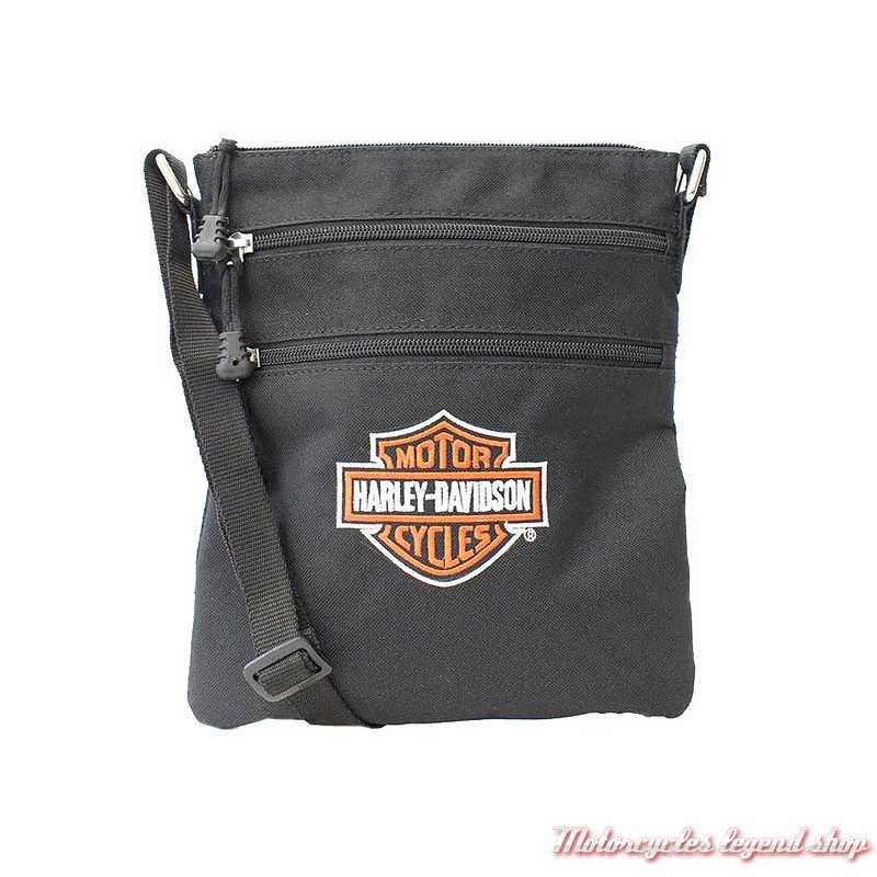 Sac pochette Bar & Shield Harley-Davidson, tissu noir, XMP1548-ORGBLK
