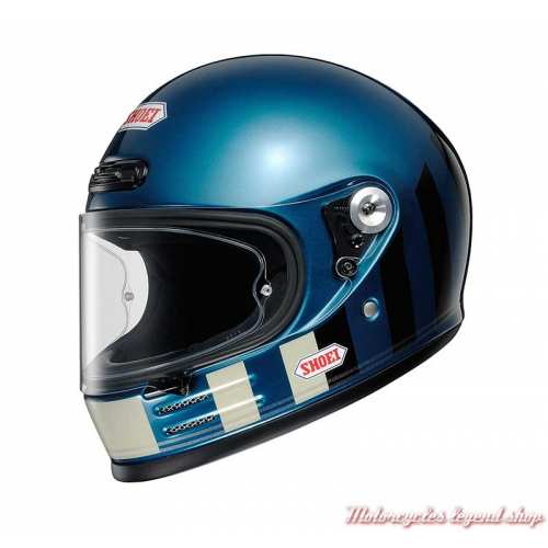 Casque The Glamster Resurrection TC-2 bleu Laguna Shoei, bandes, noires, écru