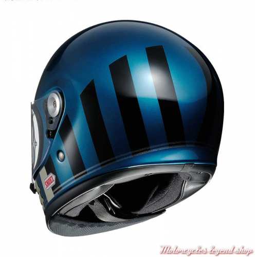 Casque The Glamster Resurrection TC-2 bleu Laguna Shoei, bandes, noires, écru, dos