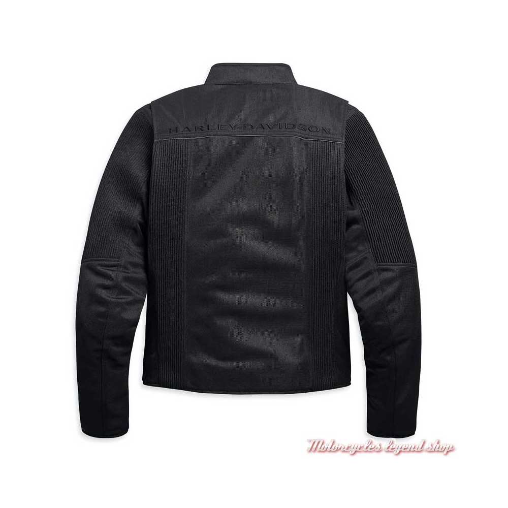 Blouson textile Ozello Harley-Davidson homme, mesh noir, H-D Moto, dos, 98157-20EM