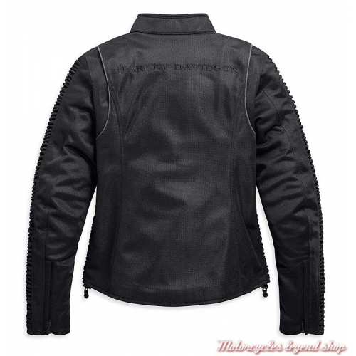 Blouson textile Ozello Harley-Davidson femme, mesh noir, H-D Moto, dos, 98164-20EW