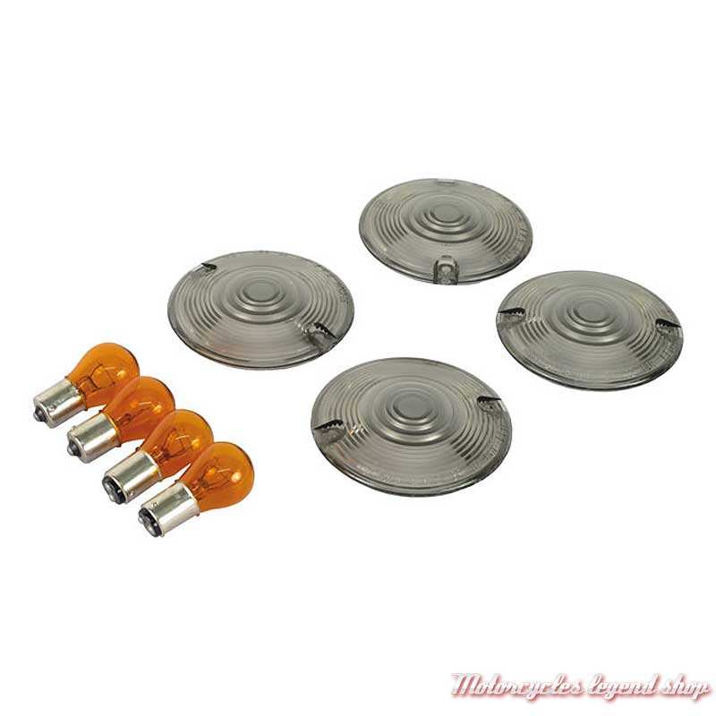 Kit de cabochons de clignotants fumés plats Harley-Davidson 69308-02