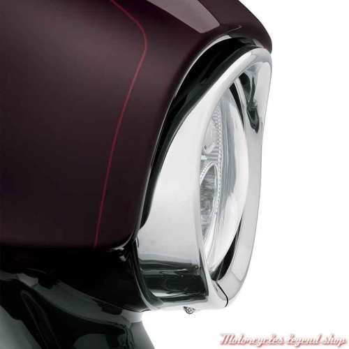 Cerclage de phare style visière chromé Harley-Davidson, visuel, 67700216