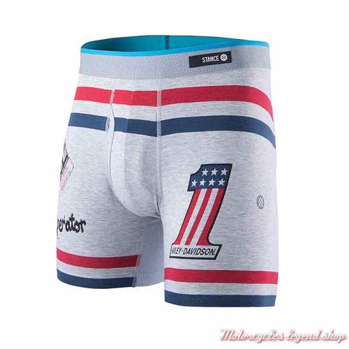 Boxer Slick Harley-Davidson homme, one USA, gris, bleu, rouge, M801A19HAO