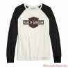 Tee-shirt Colorblock Harley-Davidson femme, manches longues raglan, noir, écru, coton, 96092-21VW