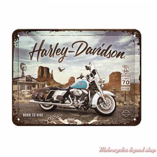 Plaque métal Route 66 Road King Classic Harley-Davidson, 15 x 20 cm, 26255