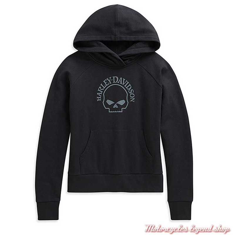 Sweatshirt Skull Willie G. Harley-Davidson femme, capuche, noir, coton, 96178-21VW