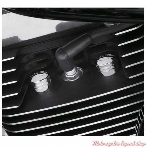 Cache-boulons de culasse Bar &amp; Shield Harley-Davidson chromés, visuel, 43911-95