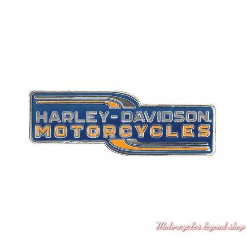 Pin's Lineation Harley-Davidson, metal, émail navy, orange, P340313