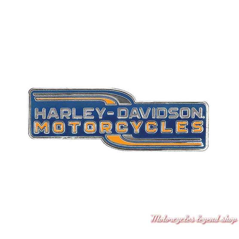 Pin's Lineation Harley-Davidson, metal, émail navy, orange, P340313