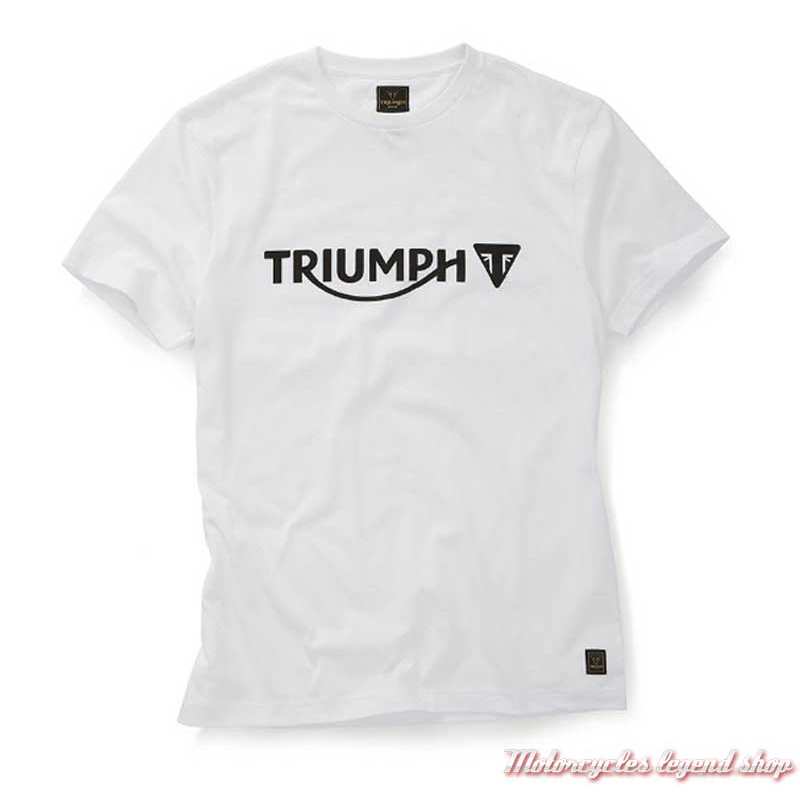 Tee-shirt Cartmel White homme Triumph, manches courtes, coton, MTSS20035
