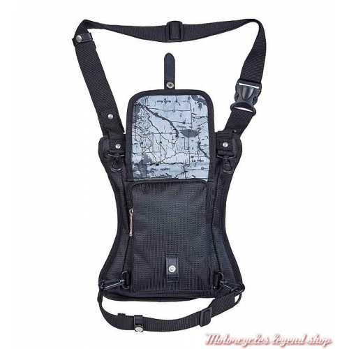 Sac à bandouilière multifonction Harley-Davidson, polyester noir, 98222-2