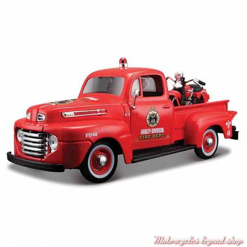 Miniature Pickup Ford F-1 Fire et EL Knucklehead Harley-Davidson