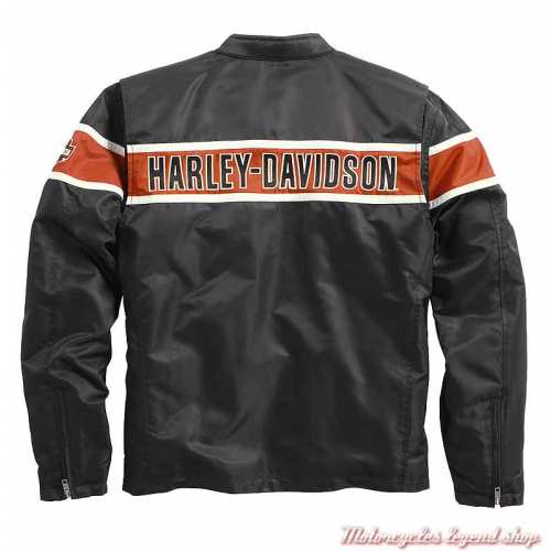 Blouson textile Generations, homme, noir, orange, beige, vintage, Harley-Davidson dos, 98162-21VM