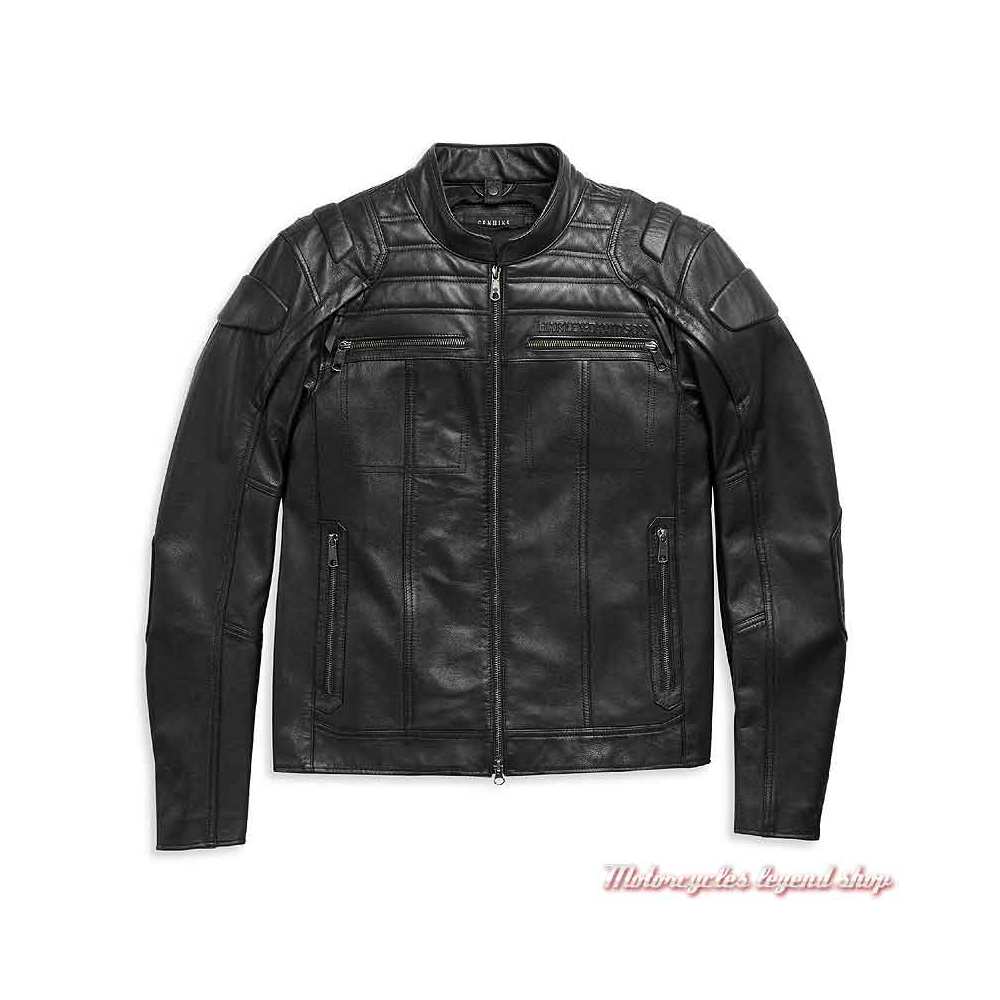 Blouson cuir Auroral II homme Harley-Davidson, noir, skull, réfléchissant, 98003-21EM