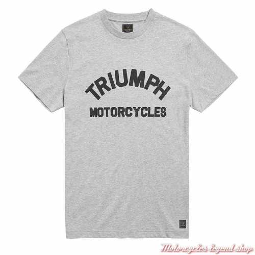 Tee-shirt Burnham Grey Marl homme Triumph, manches courtes, coton, gris clair, MTSS21001