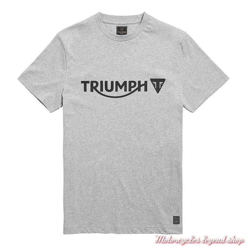 Tee-shirt Cartmel Grey Marl homme Triumph, manches courtes, coton, gris clair, MTSS21007