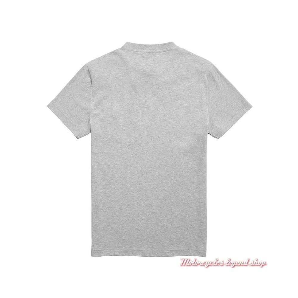 Tee-shirt Cartmel Grey Marl homme Triumph, manches courtes, coton, gris clair, dos, MTSS21007