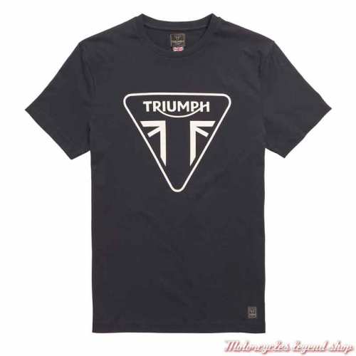 Tee-shirt Helston homme Triumph, noir, manches courtes, coton, MTSS21006