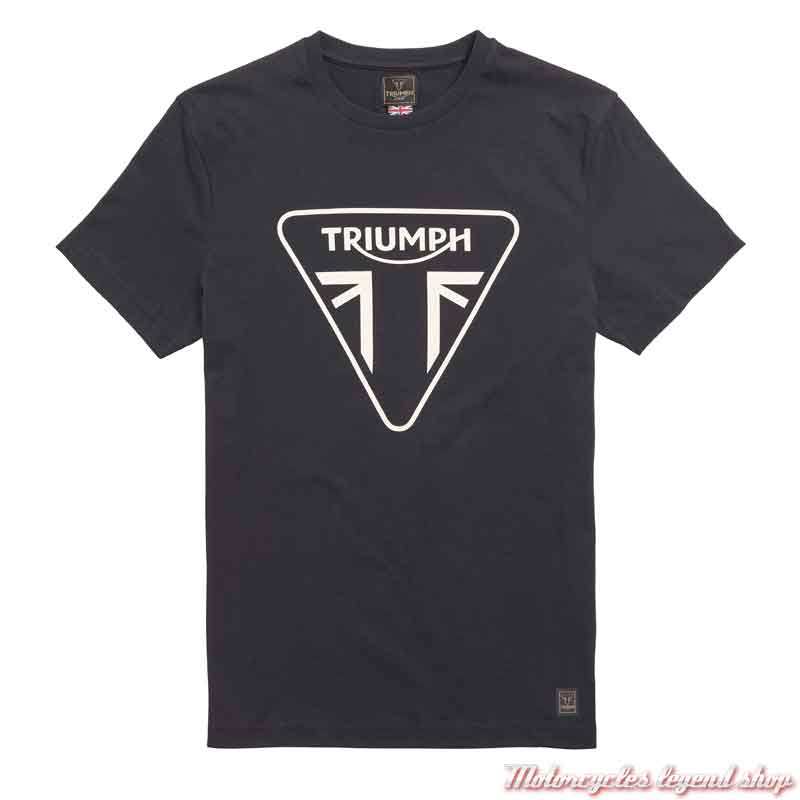 Tee-shirt Helston homme Triumph, noir, manches courtes, coton, MTSS21006