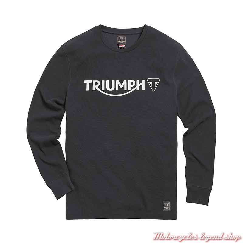 Tee-shirt Bettman Jet Black homme Triumph, manches longues, coton, MTLS21010