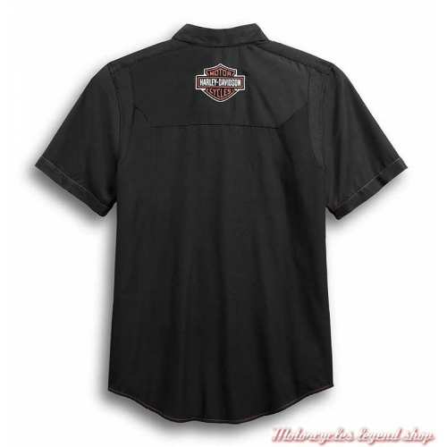 Chemisette Performance Coolcore Harley-Davidson homme, polyester, manches courtes, noir, dos, 99188-19M