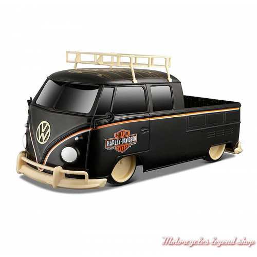 Pick up Volkswagen T2 télécommandé Harley-Davidson 1/16, noir, 82042