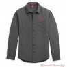 Chemise HD-MC Logo Harley-Davidson homme, grise, manches longues, polyester, 96341-21VM