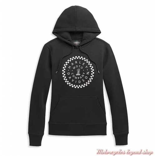 Sweatshirt One Circle à capuche Harley-Davidson femme, noir, coton et polaire, 96388-21VW