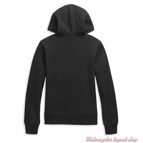 Sweatshirt One Circle à capuche Harley-Davidson femme, noir, coton et polaire, dos, 96388-21VW