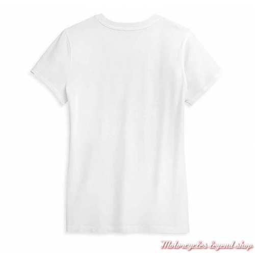 Tee-shirt One Circle Harley-Davidson femme, blanc, coton, manches courtes, dos, 96406-21VW