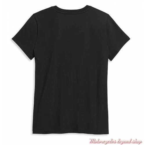 Tee-shirt Kickstart My Heart Harley-Davidson femme, noir, manches courtes, col rond, coton, dos, 96405-21VW