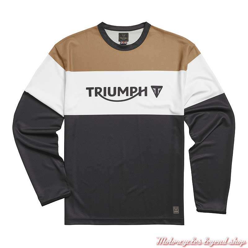 Maillot Adventure homme Triumph, manches longues, noir, blanc, gold, polyester, MTLS21031